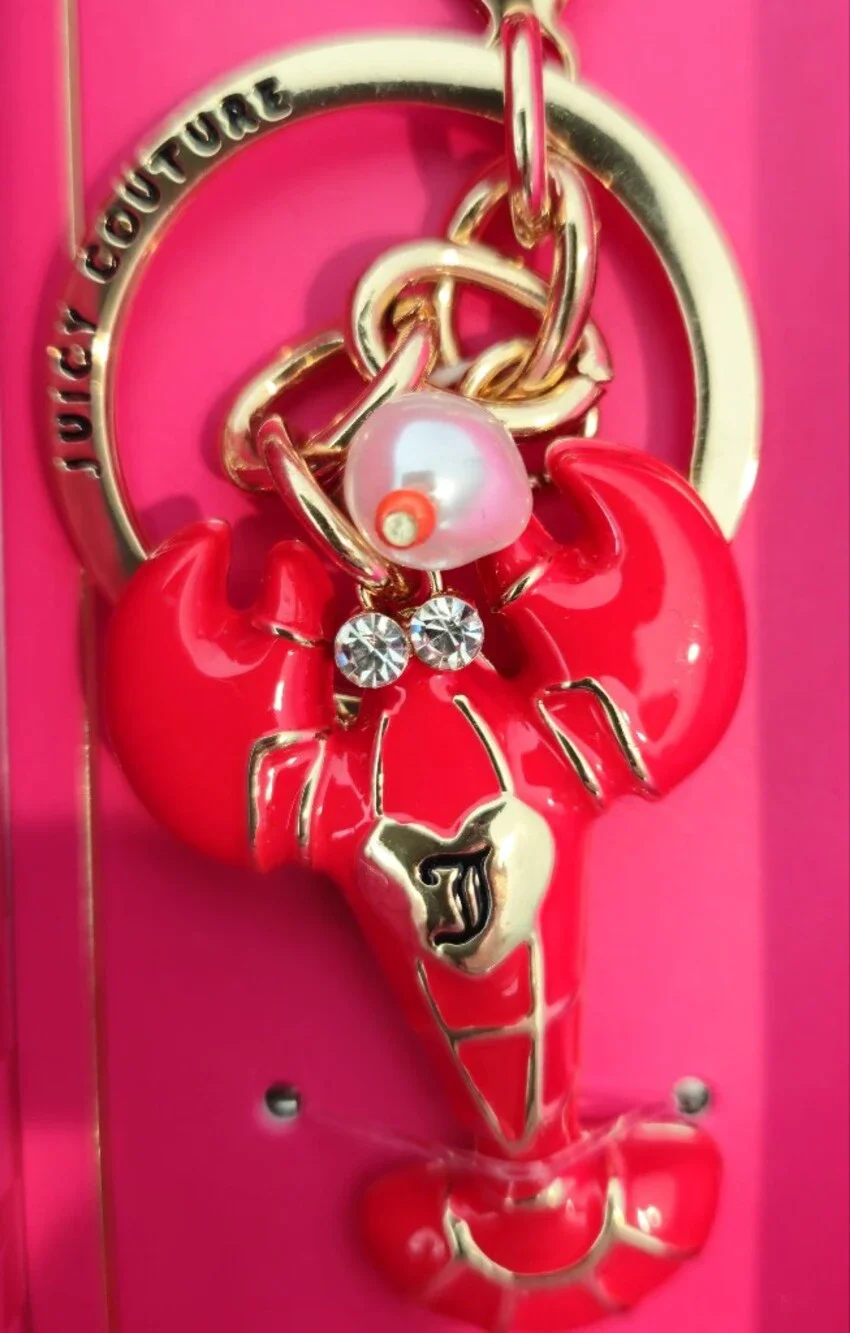 Juicy Couture Pink and Gold Lobster Keyring Charm